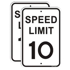 2 Pack Speed Limit 10 MPH Sign 12 x 18 Inches Reflective Aluminum Slow Down