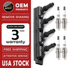 ✅OEM Ignition Coil + 4 Iridium Spark Plug For Buick Chevy Cruze Sonic 1.4L UF669