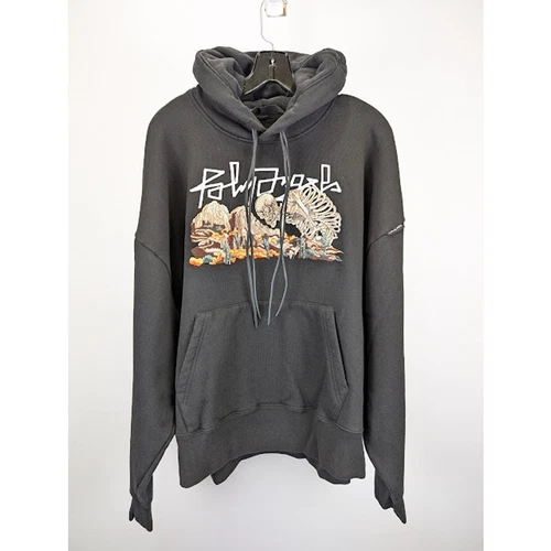 Felpa con cappuccio Palm Angels Desert Skull nera multicolore nuova con etichette XL