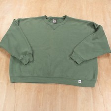 vtg RUSSELL ATHLETIC Dri-POWER blank green crewneck sweatshirt XL 00s y2k boxy