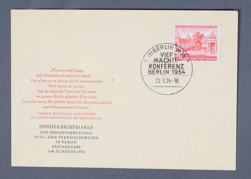 MayfairStamps Germany FDC 1954 Four Power Conference First Day Cover aax_15139