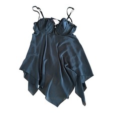 Vtg Victoria  s Secret Bra 36B Sheer Chiffon Black NIGHTIE Babydoll nightgown