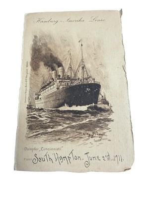 Willy Stöwer Hamburg-Amerika Line S.S. Cincinnati Genuine Passenger Postcard