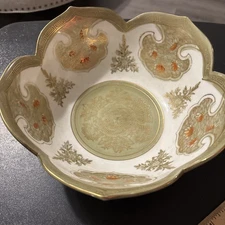 Andrea by Sadek Chinoiserie Greek Key Ceramic Bowl 10”