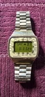 Seiko M158-5009 Pan Am Lemon LED Digital Pilot Watch Steel Strap Vintage
