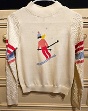 Janie and Jack IVORY Cable-Knit Mock Neck Ski...