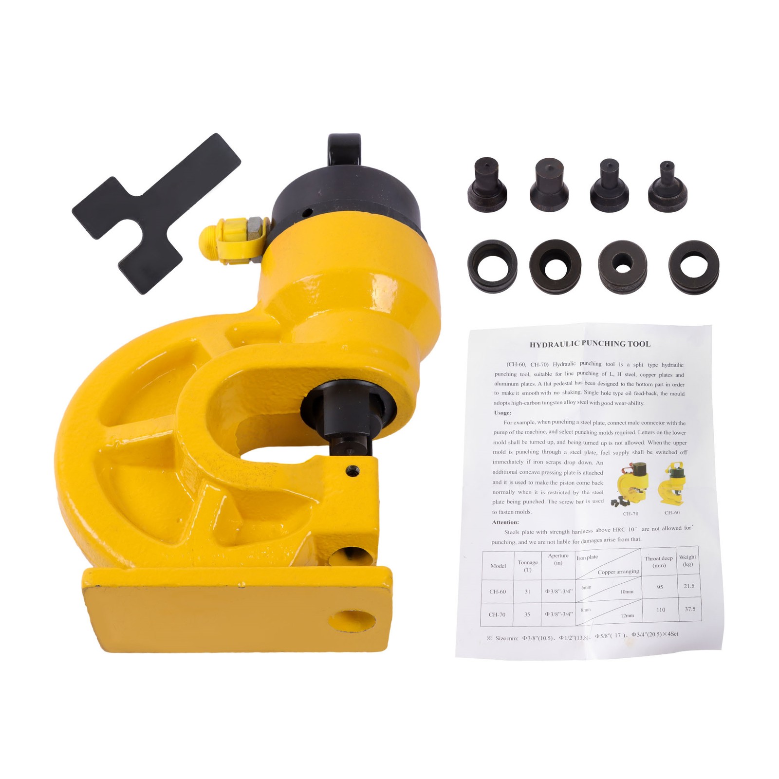 Hydraulic Hole Punching Tool CH-60 31T Hole Digger Force Puncher with Four Dies