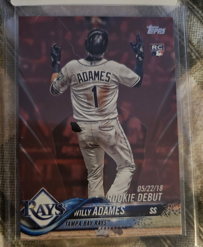 2018 Topps Update Rookie Debut Willy Adames #US25 Mother's Day Hot Pink /50 (RC)