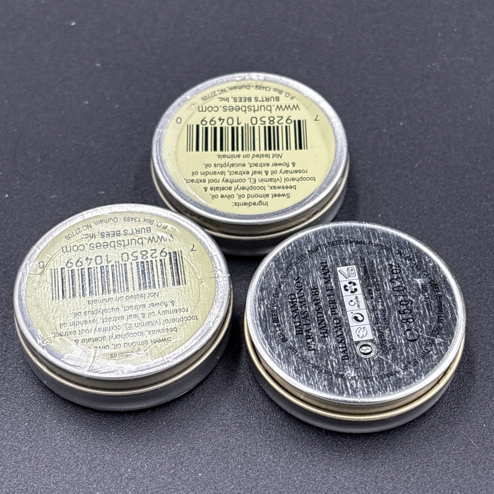 (3) Burt's Bees Hand Salve 0.30 0z./8.5g Travel Size Tin 792850104990| eBay