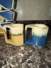 Rodolfo Padilla Drip Glazed Coffee Mugs With Wood Stand Signed Set of 9!!! — photo 10