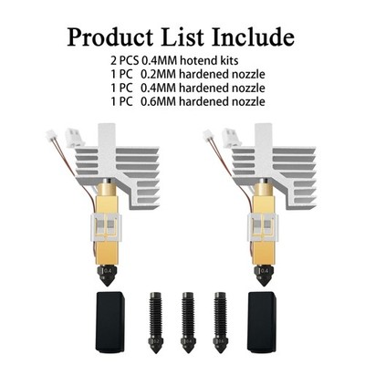 2PK 0.4MM CC2 Hardened Steel Ceramic Hotend Kit