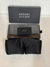 DROWSY Silk Sleep Mask - Face-Hugging, Padded Cocoon for Luxury Sleep Black