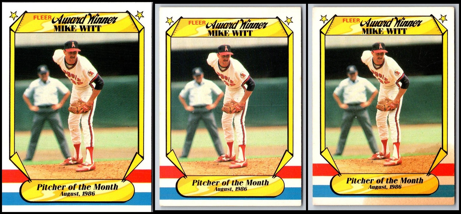 Fleer Award Winners Mike Witt (3) Card Lot - DON’T MISS OUT!