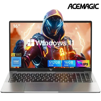 Portátil ACEMAGIC AX16 16 pulgadas Intel N97 16 GB DDR4 RAM 512 GB SSD Notebook BT5 WiFi