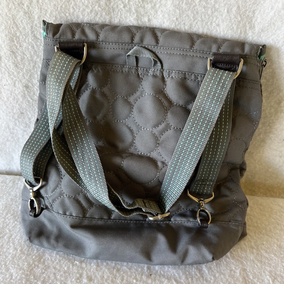 Mochila convertible Thirty-One Vary You de moda gris y verde azulado, cartera, bolsa de almuerzo Foto 2 de 4
