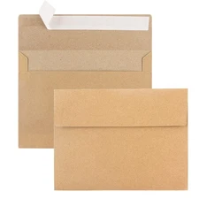 100 Pack A7 Kraft Envelopes 5x7 Brown Invitation Envelopes for Wedding Party