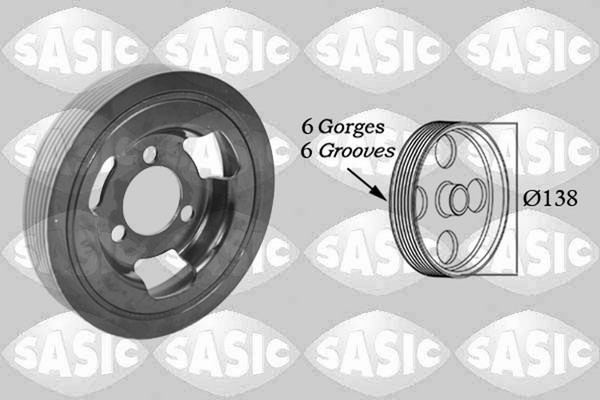 Riemenscheibe Kurbelwelle Sasic 2156025 FüR R56 Berlingo Peugeot CitroËN F20 DS-image