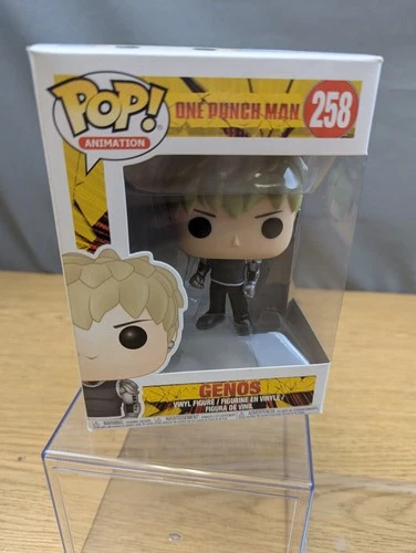 Funko Pop! Animation Genos Vinyl Figure #258 One Punch Man EX+ W Protector