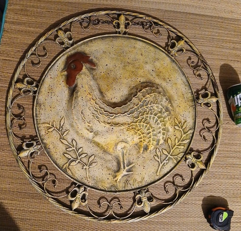 Metal Rooster Hen Chicken Wall Hanging Farmhouse Rustic Plaque  25 Inches