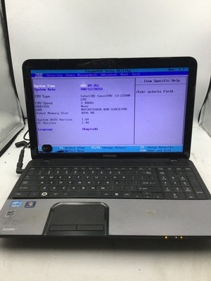 TOSHIBA SATELLITE C855-S5239P - BOOTS TO BIOS - INTEL I3 2370 - 4GB RAM -READ-BB