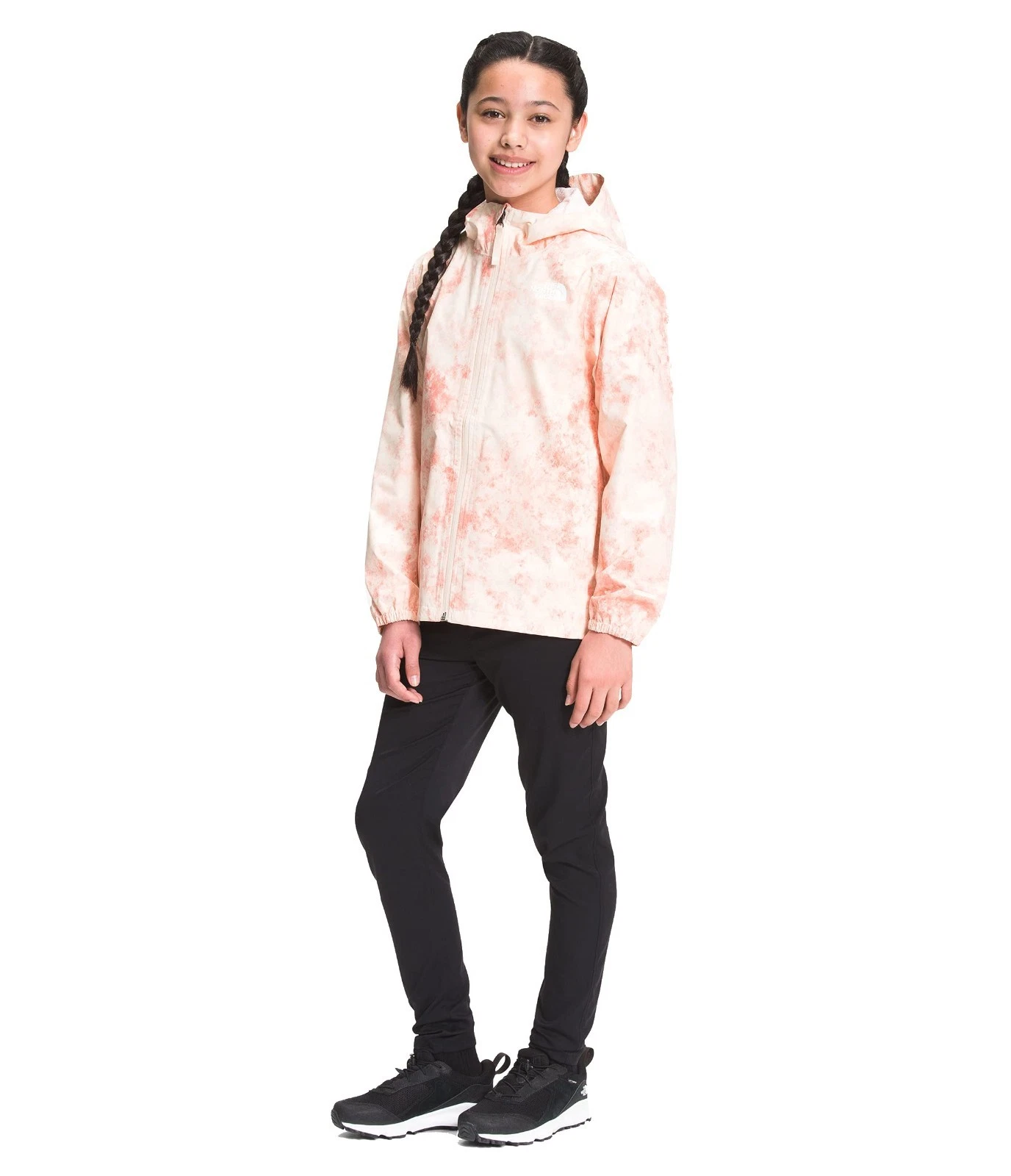 The North Face Girl's Zipline Rain Jacket Pearl Blush Print 2XS (5 Little Kids)