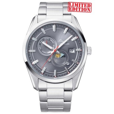 Orient Men's Stretto Sun and Moon Gray Dial Automatic 41mm Watch RA-AK0311N