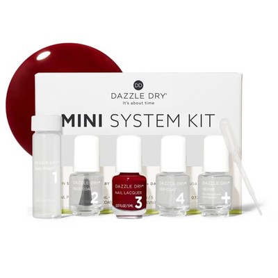 Dazzle Dry Mini Kit 4 Step System - C.E.O., A deep wine red full coverage cre...