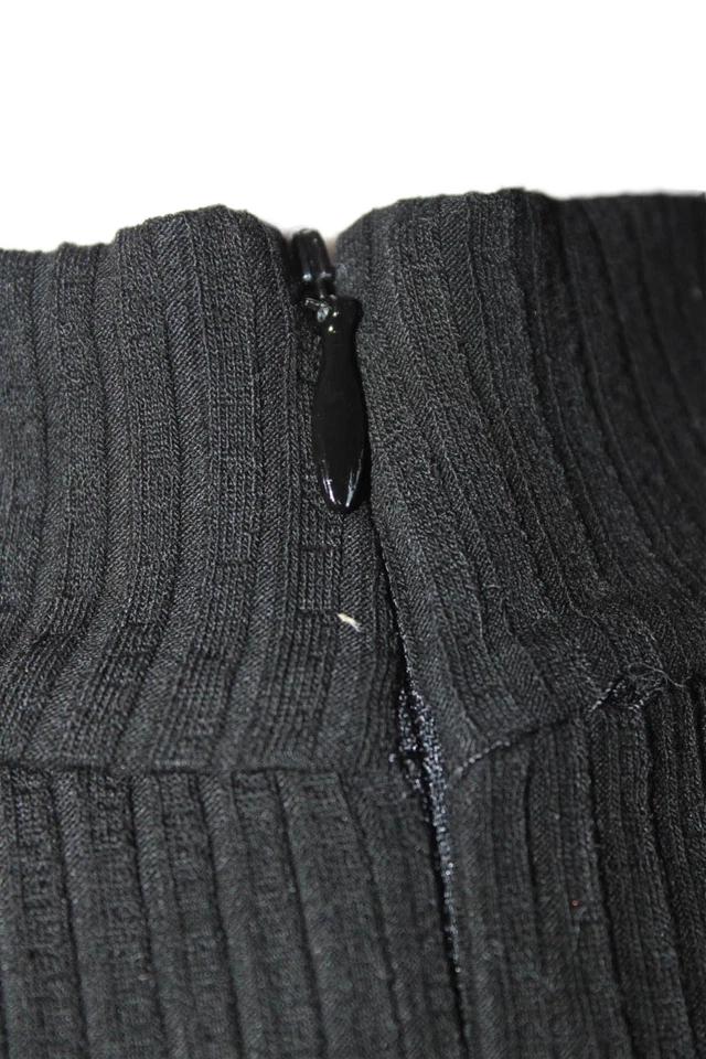 Top Donna Degnan para mujer cuello burlado frente abierto V manga larga negro talla XS Foto 4 de 4