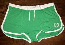 Victoria's Secret Pink Dorm Cotton Boyshort Panties Wild Green Stripe L XL NWT  