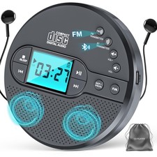 Portable CD Player with 2000mAh Rechargeable Battery-Bluetooth Connect CD Pla...
