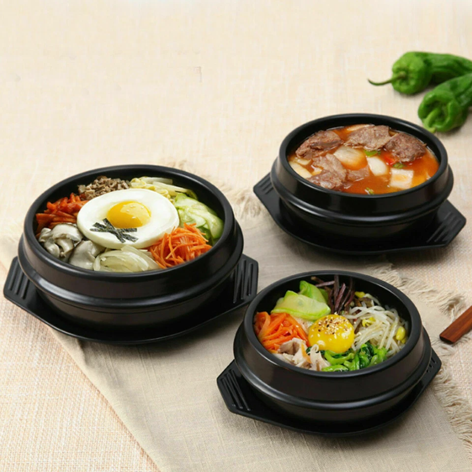 NEW Korean Earthenware Ddukbaegi Hot Pot Bowl Dolsot Stone Bibimbap Cooking Soup - image 3 of 4