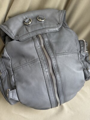 Alexander Wang Marti Grey Leather Backpack Shoulder Bag | eBay