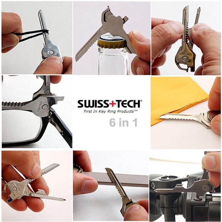 Stainless Steel Multi-Tool Keychain with Bottle Opener and Screwdriver  