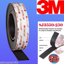 3M 1" W x 5' Dual Lock SJ3550 Type 250 VHB Black Reclosable Fastener In/Outdoor