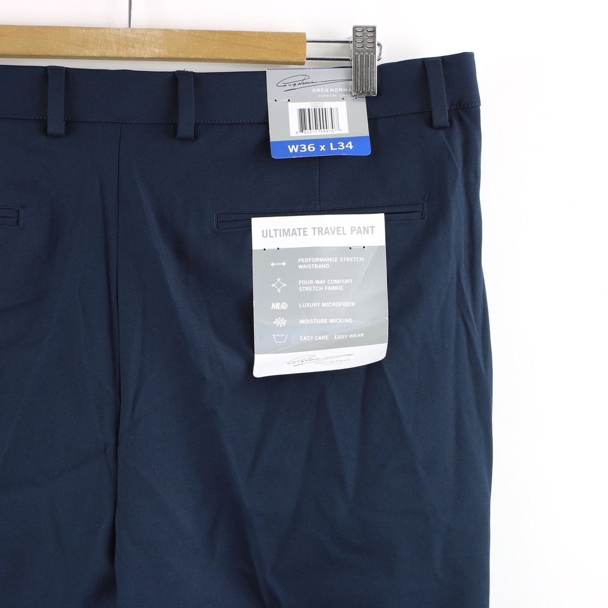 Greg Norman Men's Ultimate Travel Golf/Casual Dress Pant, 36x34, Navy | eBay