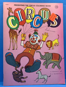 Coloring Book Color Circus Clowns Animals Playmore 1973 Vintage