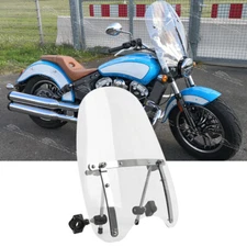 For Indian Scout Chieftain Clear 7/8" 1" Handlebar Windshield 18"x16" Windscreen
