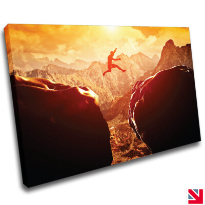 Klettern Extremsport Laufen Fitness LEINWAND Wandbild Bild Druck