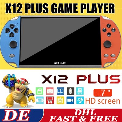 X12plus Handheld Spielkonsole 2700Spiele 7'' Kinder Video Retro Game Consoles 16G