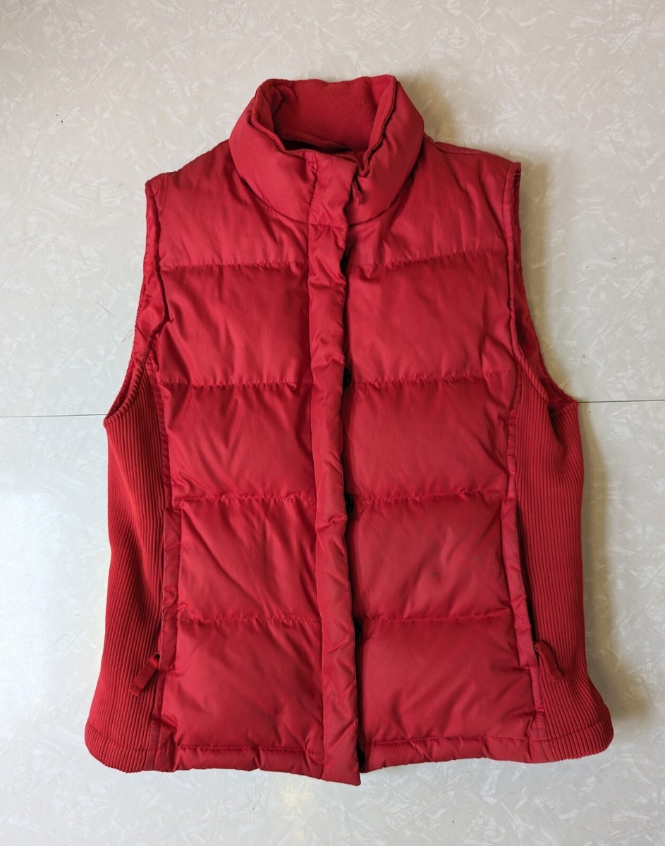 Vintage 80s GAP Down Puffer Vest Zip/Snap - Cherry Red XS - Great