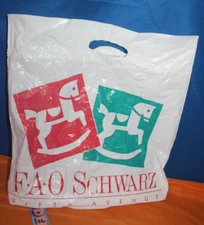Vintage F.A.O. Schwarz Fifth Avenue New York Empty Plastic Shopping Bag