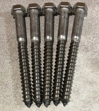 EVERBILT 3/8 in. x 4 in. Stainless Steel Hex Lag Screw 5-Pack 812780