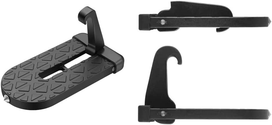 Naisfei Gradino Pieghevole Per Portiera Auto - Con Martello Frangivetro, Antiscivolo, Portata 250 Kg, Per SUV E Camper - Foto 2