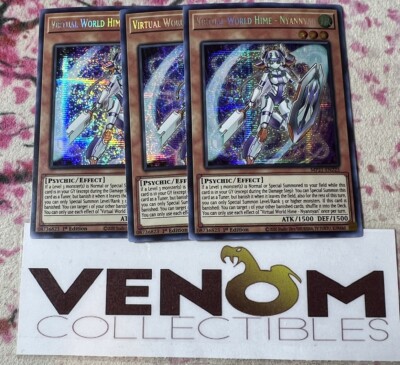 3x (M/NM) Virtual World Hime - Nyannyan MP21-EN233 Secret Rare 1st Ed. YuGiOh