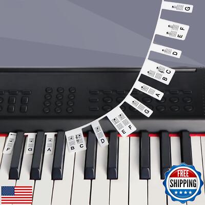 Removable Piano Keyboard Note Labels, Silicone Piano Notes Stickers Guide for