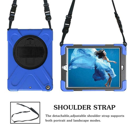 Hybrid Rugged Hard With Strap Tough Rotating Case Cover For iPad 2 3 4 iPad 5 6 - Picture 4 of 20