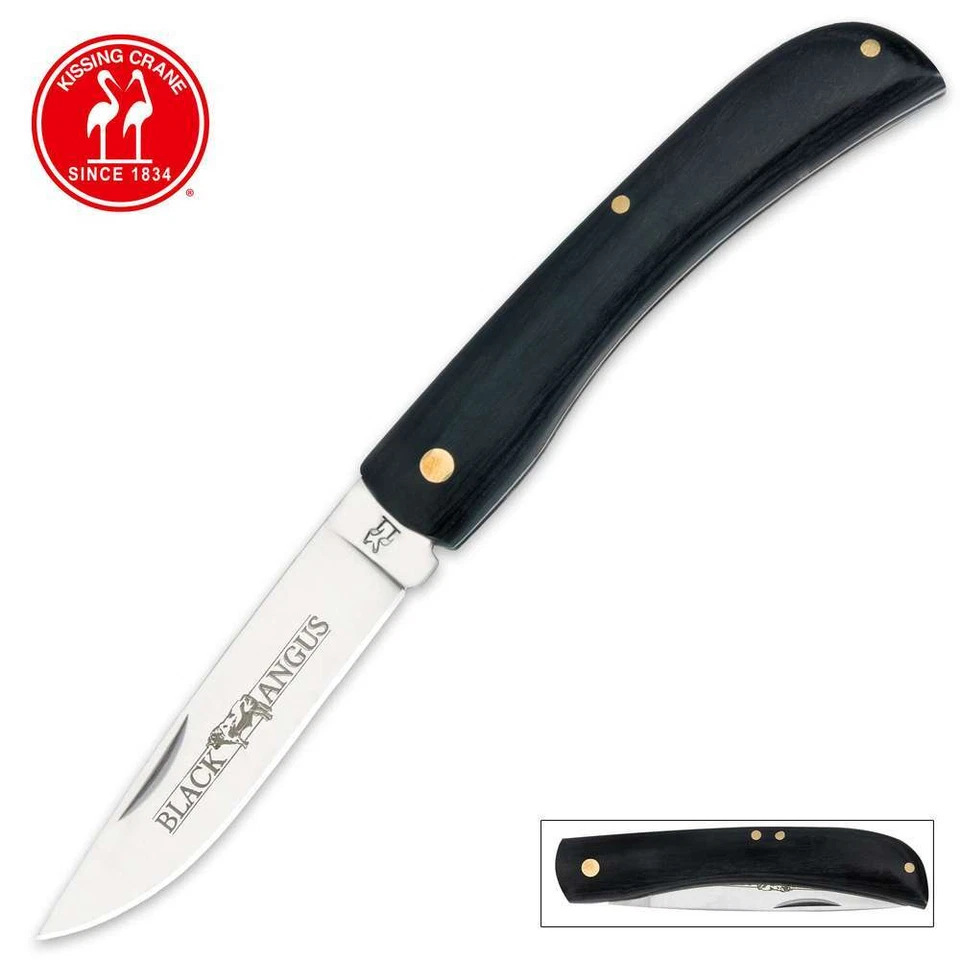 Kissing Crane Black Angus Sodbuster Farmer Folder Pocket Knife KC5295 NEW