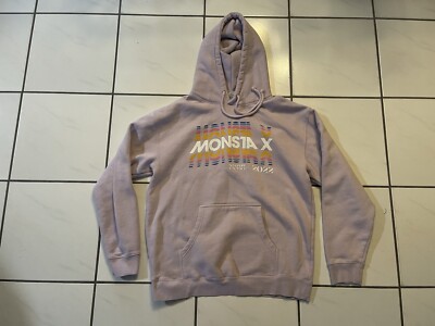 Monsta X Sweatshirt Lilac Purple Graphic 2022 US Tour Hoodie K-Pop Size LARGE