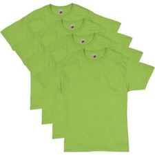 Hanes Mens T-Shirt Blank T Shirt Plain Tee Top, Green, S, 4 Pack