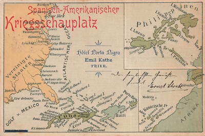 AK Hotel Porta Nigra Trier - Spanisch Amerikanischer Kriegsschauplatz gel. 1898